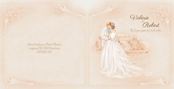 Huwelijkskaart - Kussend bruidspaar