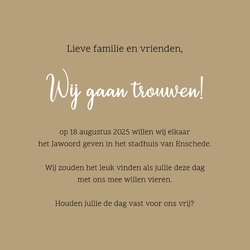 Trouwkaart Save the date - vogeltje