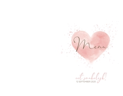 Menukaart - Watercolor hart