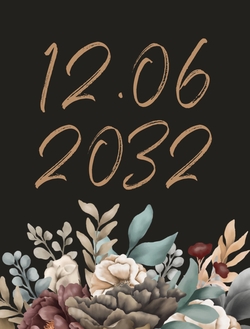 Luxe Donker Wijnetiket met Diepe Bloemen