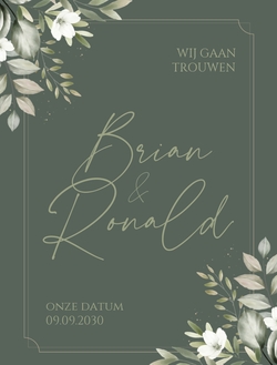 Chic Donkergroen Wijnetiket met Botanische Details