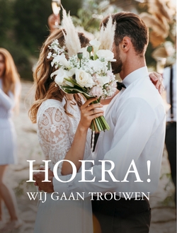 Wijnetiket met Foto | Hoera! Wij Gaan Trouwen